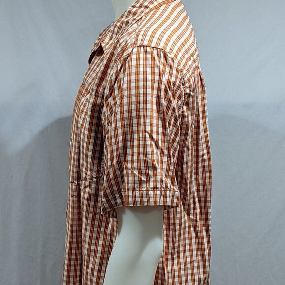 THE NORTH FACE orange plaid short sleeve - Picture 5 of 8